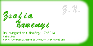 zsofia namenyi business card